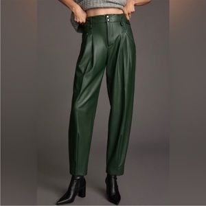 Maeve Dark Green High-Waisted Pants